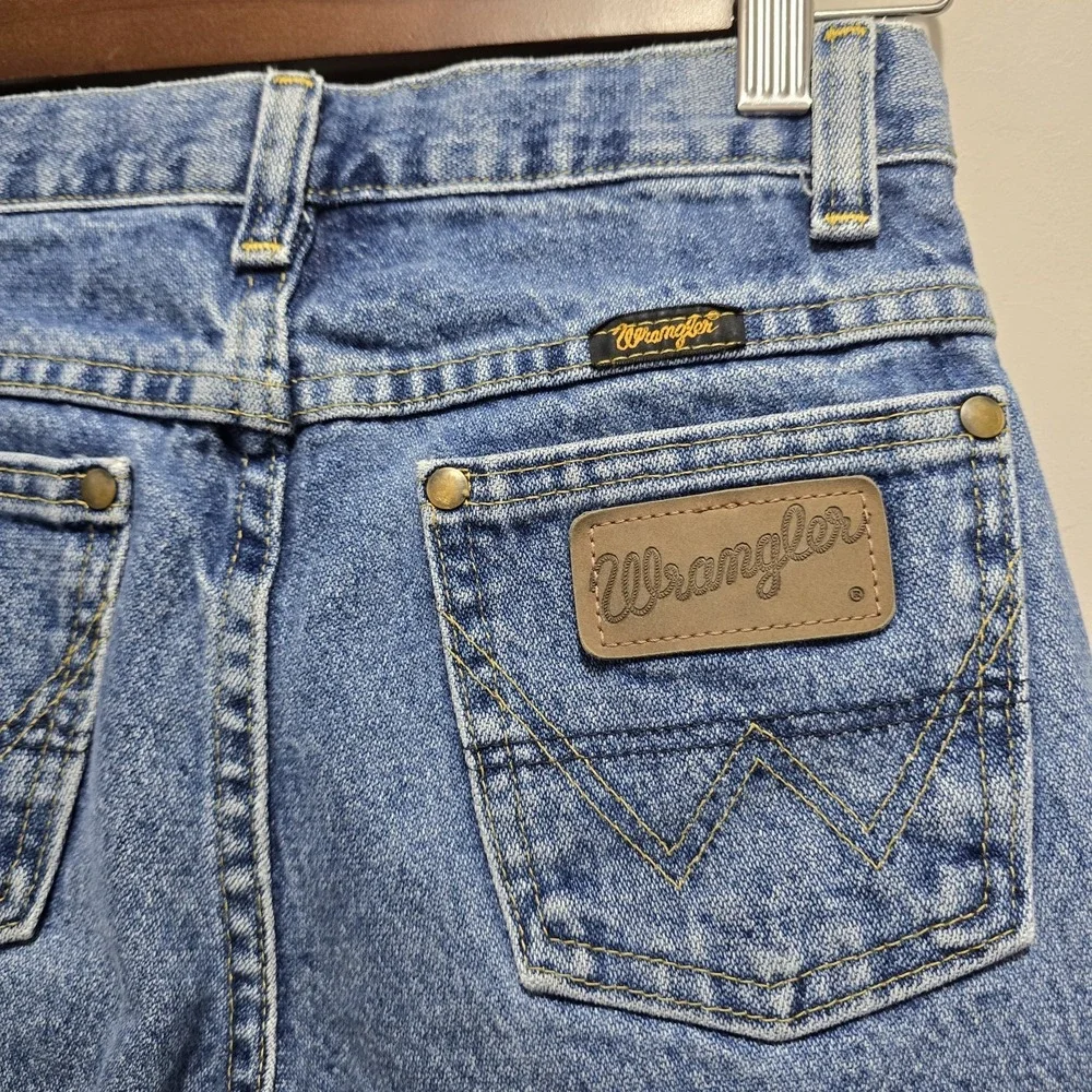Vintage Wrangler Blue Denim Cotton Jeans Youth Boys Size 12 Slim